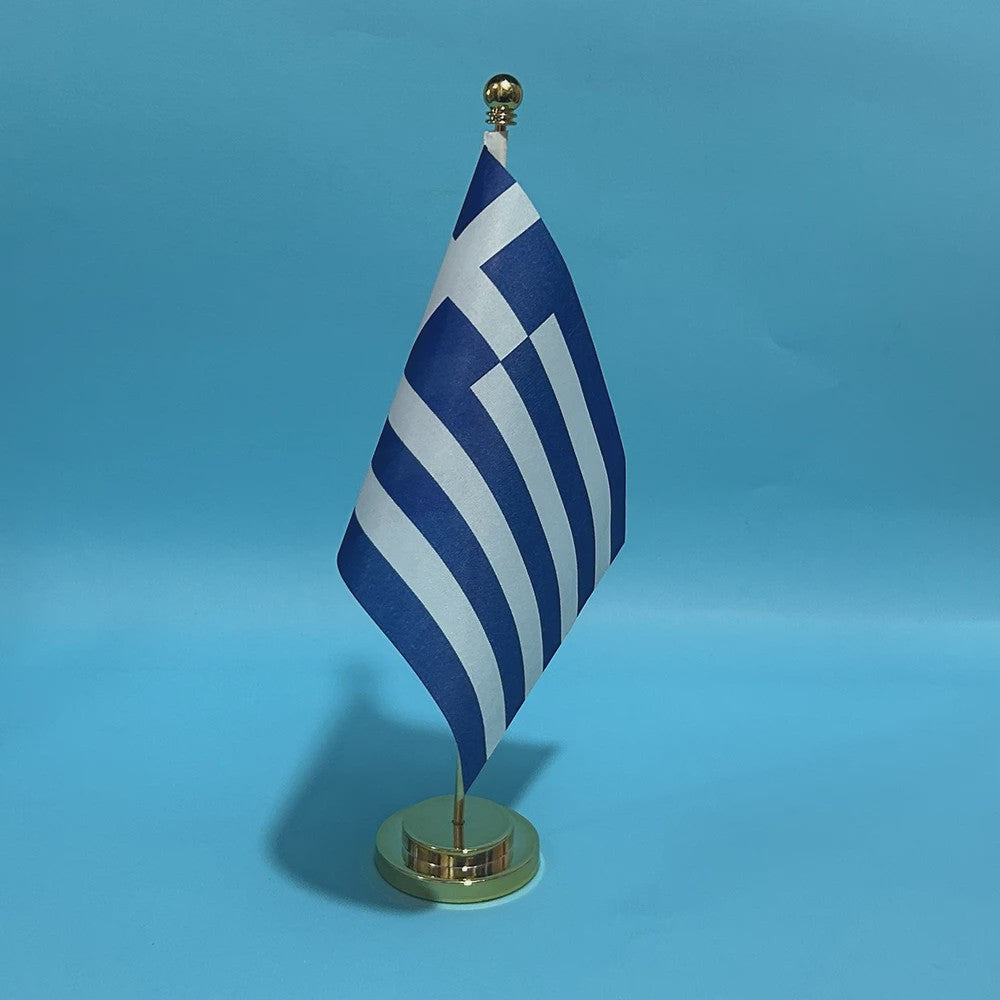 Griekse Vlag Bureau - 14x21cm Polyester Tafelvlag