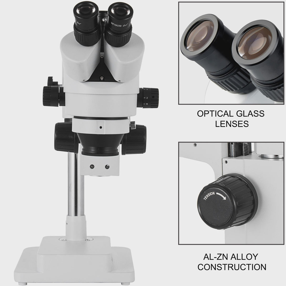 Trinocular Stereo Microscoop 3.5X-90X met Camera Aansluiting en Verstelbare Arm