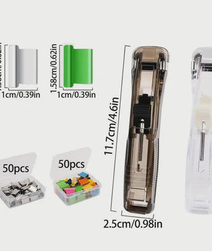 Set van 2 Nietloze Nietmachines met 100 Herbruikbare Paperclips - Papierklemmen