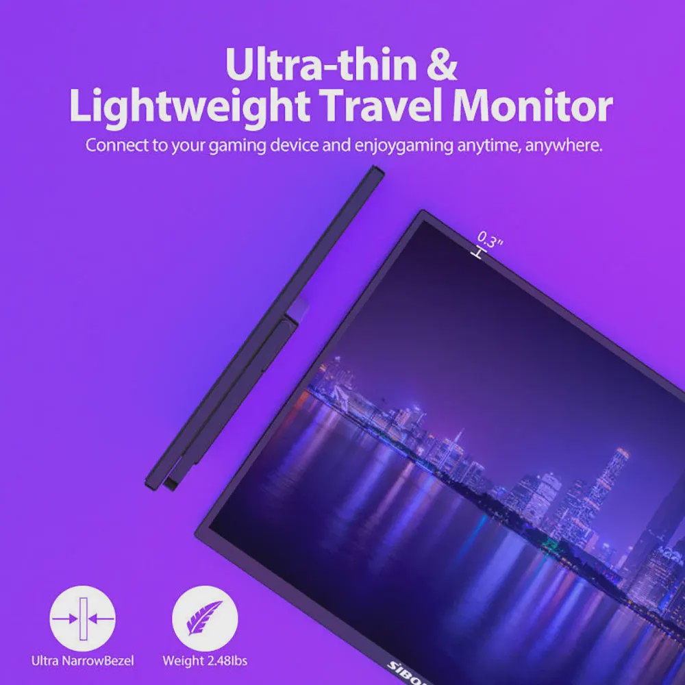 Sibolan 21.5" Draagbare Monitor - 1080P IPS, 100Hz, USB-C/HDMI, Ingebouwde Standaard
