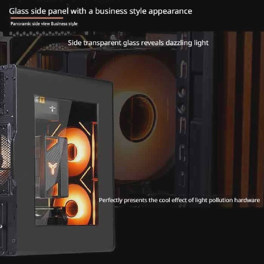 WJCOOLMAN Craftsman 3 PC Case: Stijlvolle Transparante Behuizing met Houten Accenten voor Desktop & Gaming
