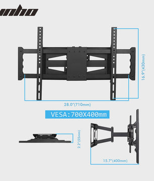Volledig Verstelbare TV Muurbeugel met Dubbele Arm voor 32-85 Inch TV's