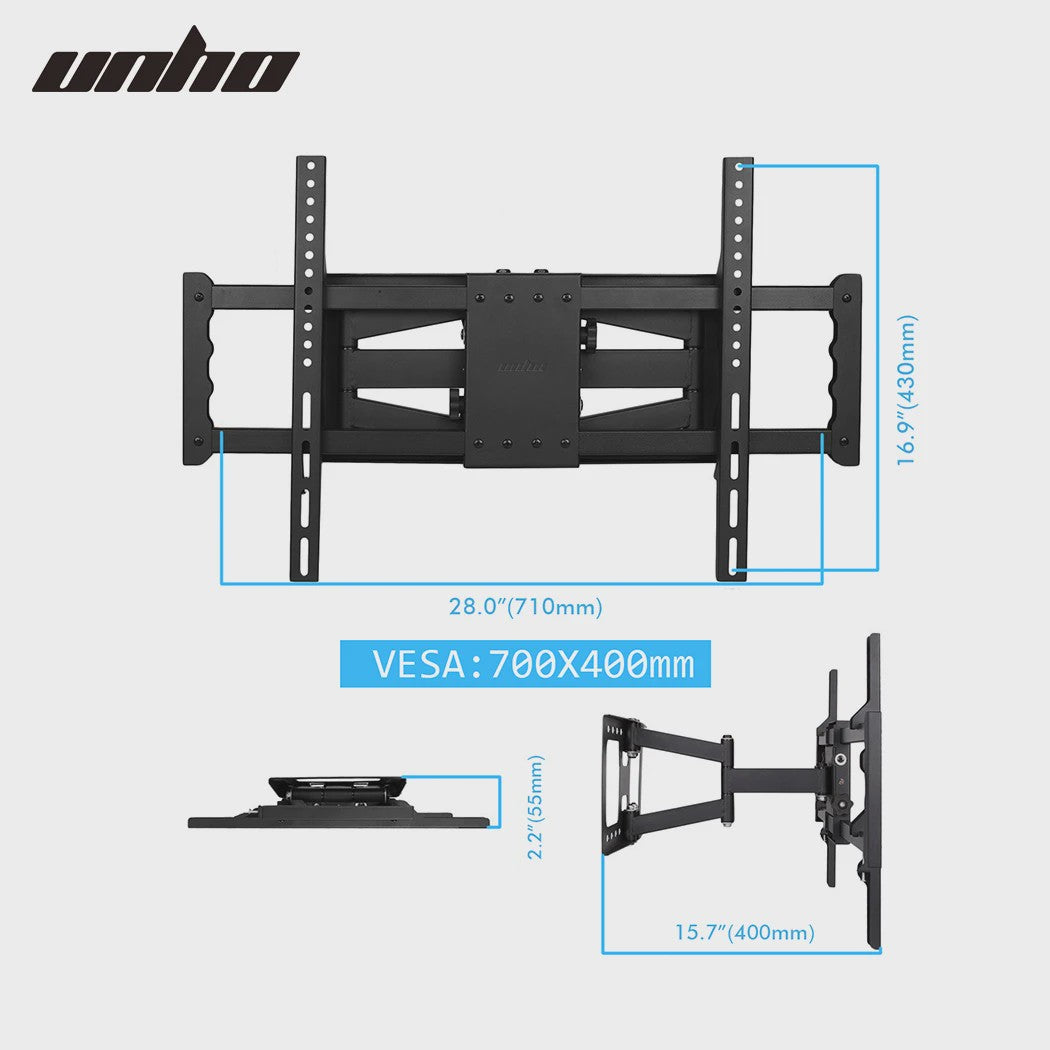 Volledig Verstelbare TV Muurbeugel met Dubbele Arm voor 32-85 Inch TV's