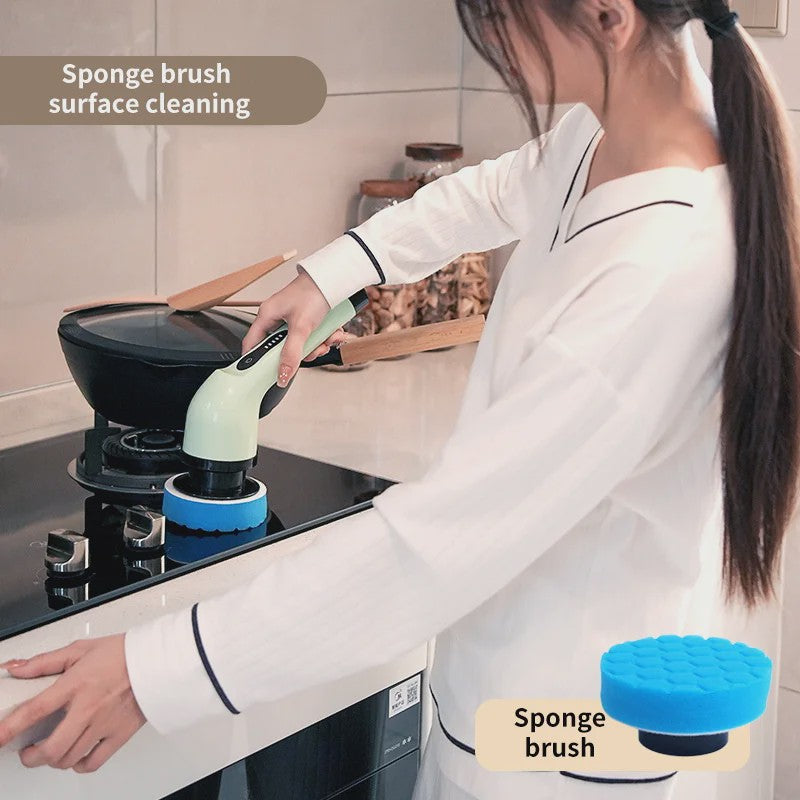 Elektrische Schoonmaakborstel 9-in-1: Krachtige Spin Scrubber voor Huis en Keuken
