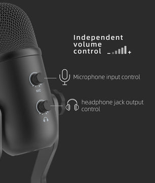 FIFINE K678 USB Microfoon voor PC, Opnemen, Streamen & Gamen - Met Koptelefoonuitgang en Volumeregeling