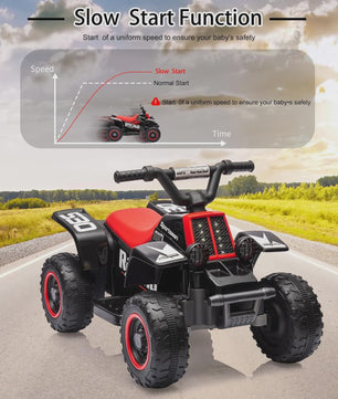 Elektrische Kinder Quad ATV 6V met Muziek, Claxon en LED Verlichting - 3+ Jaar