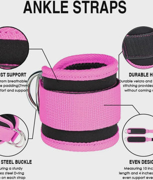 Verstelbare Enkelbanden met D-Ring voor Kabelmachine - Fitness, Glute Kickbacks & Been Training