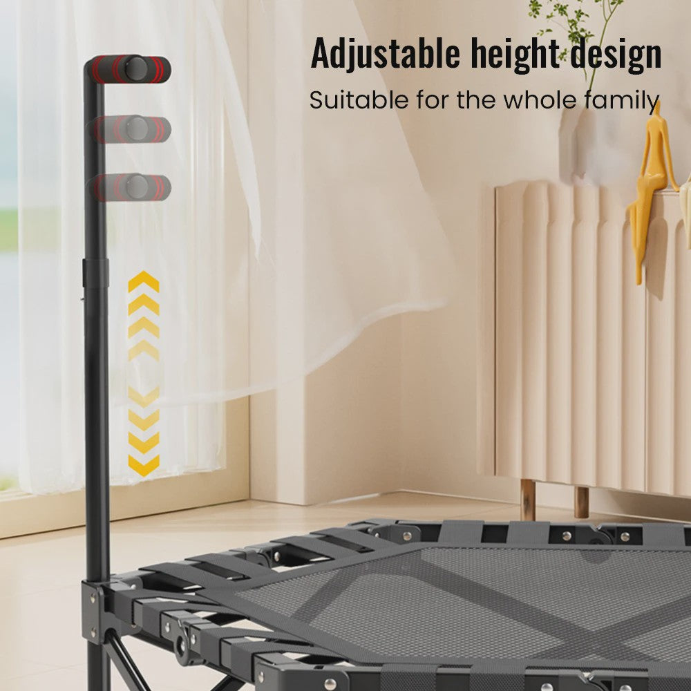 Opvouwbare Fitness Trampoline Mini Rebounder met Verstelbare Handgreep - Indoor/Outdoor