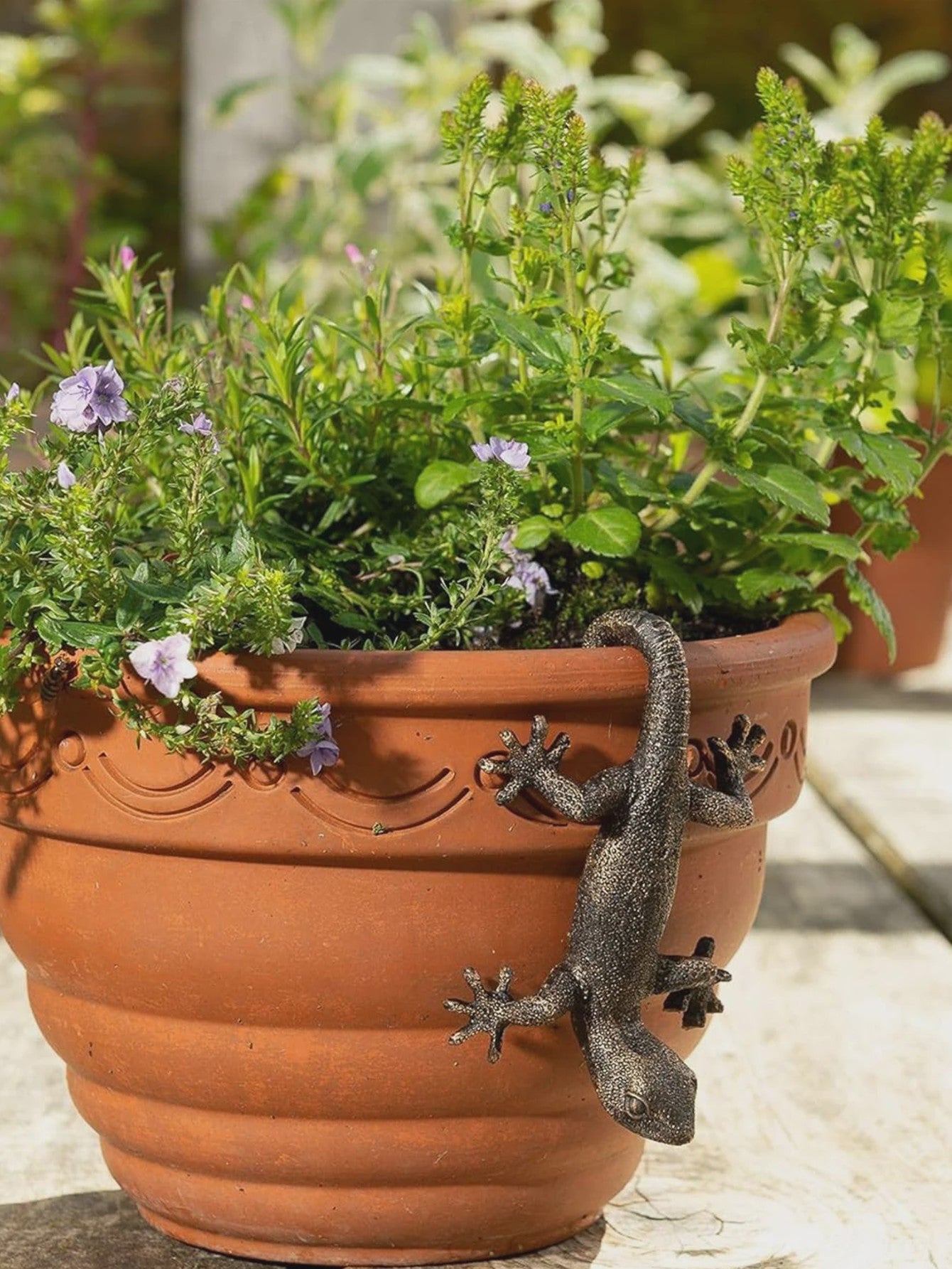 Decoratieve Hangende Gecko Figuur voor Plantenbakken - Tuin en Terras Decoratie