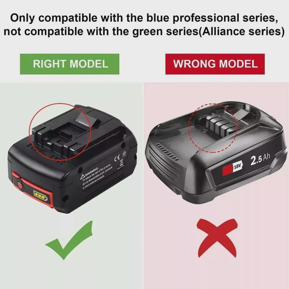 Bosch 18V 8.0Ah Li-ion Accu - Krachtige Vervanging voor GBA, GSR, GSB Power Tools