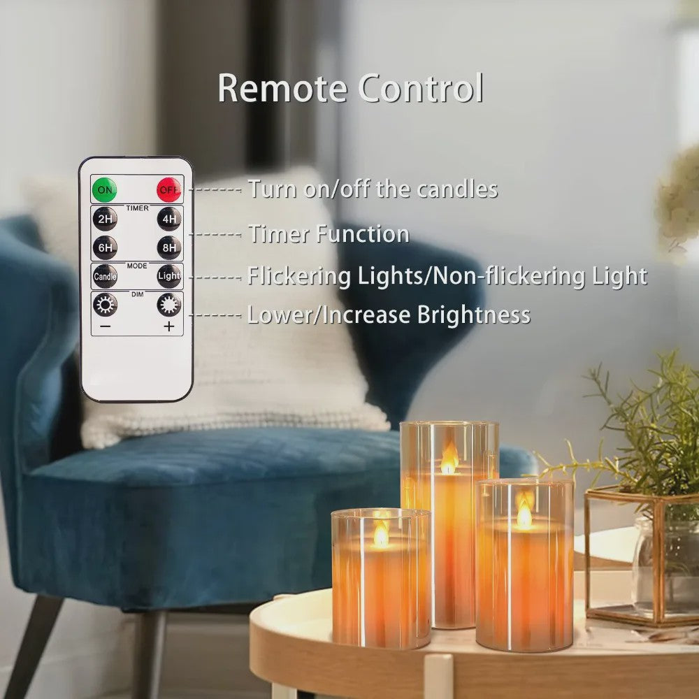 Set LED Kaarsen met Afstandsbediening en Timer - Sfeervol voor Kerst & Bruiloft
