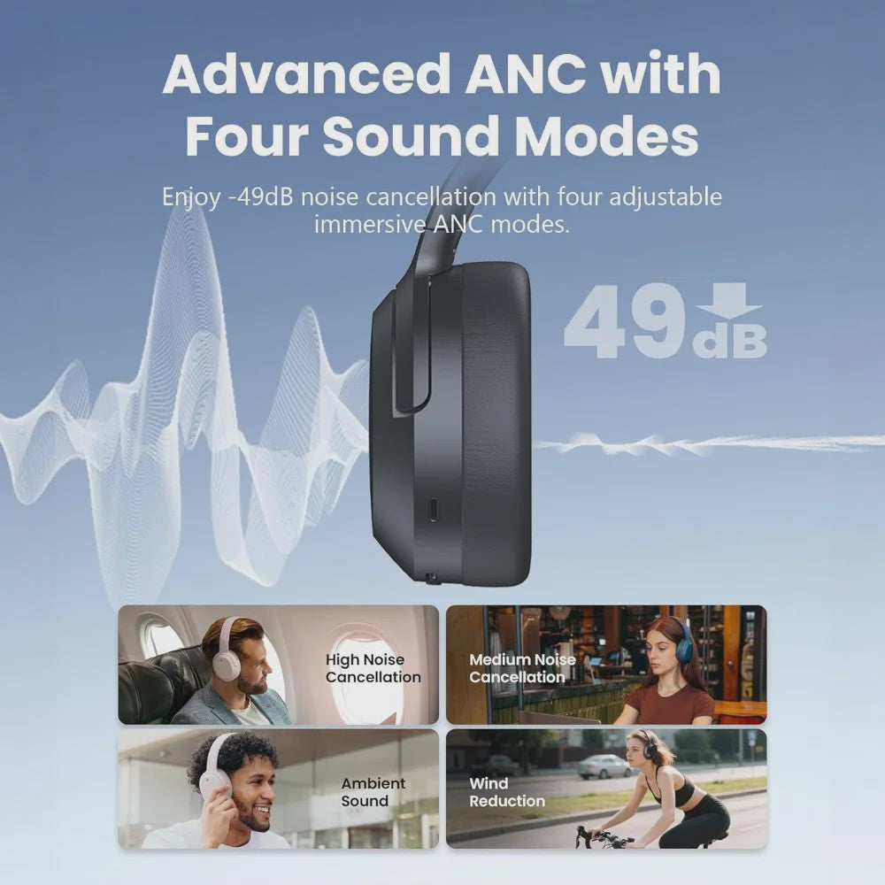 Edifier W820NB Plus Over Ear Koptelefoon: 88u Batterij, ANC, Hi-Res Audio & Bluetooth
