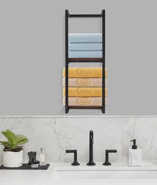 Stijlvolle Bruine Wandrek Handdoekhouder met Guardrail - Ideaal voor Badkamer & Keuken