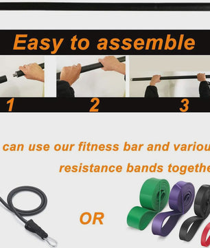 Fitness Bar met Weerstandsbanden: Complete Set voor Thuis & Pilates/Yoga Training