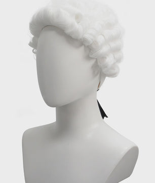 Witte Barok Pruik - Stijlvolle Krullen voor Jurist, Kostuum & Cosplay