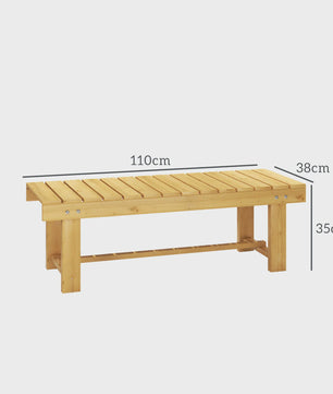 Outsunny Houten Tuinbank 2-Persoons - 110 cm Breed - Max. 250 kg Draagvermogen
