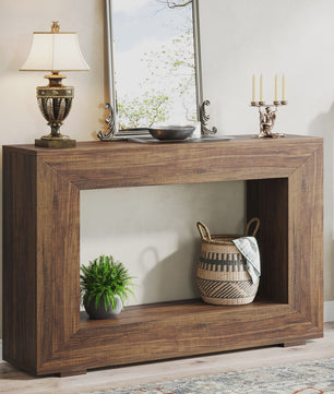Tribesigns Farmhouse Console Tafel 119 cm - Industriële Halmeubel met Houten Look