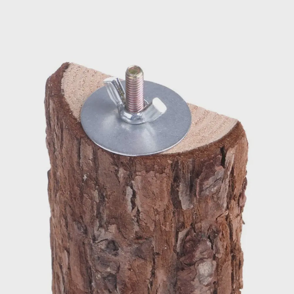 Natuurlijke Houten Vogelkooi Zitstok & Speelplatform voor Parkieten, Papegaaien en Knaagdieren