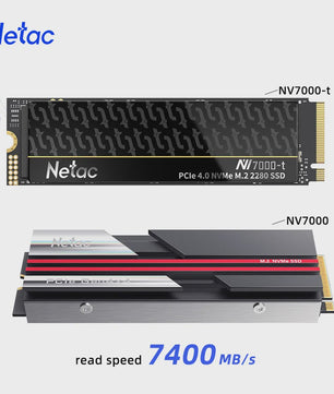 Netac NV7000-t NVMe SSD 2TB PCIe 4.0 M.2 2280 - 7400MB/s Leessnelheid
