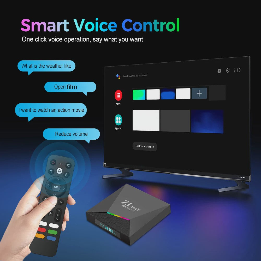 Z1 Max Android 15 Smart TV Box: 8K Ultra HD Media Player met 4GB RAM & Dual WiFi