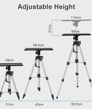 Verstelbare Aluminium Projector & Laptop Tripod Stand met Draagtas - Inklapbaar