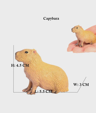 Set van 6 Realistische Dierenbeeldjes: Capibara, Eekhoorn & Marmot Speelgoed