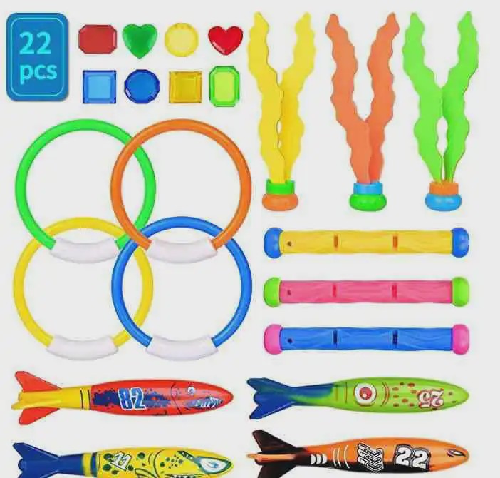 Zwembad Duikspeelgoed Set: Torpedo Vissen, Waterringen & Dolfijnen - Zomerpret voor Kinderen