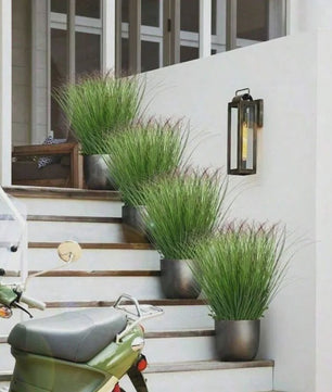 Set van 12 Kunstgras Siergrassen - Decoratieve Nep Planten voor Binnen & Buiten