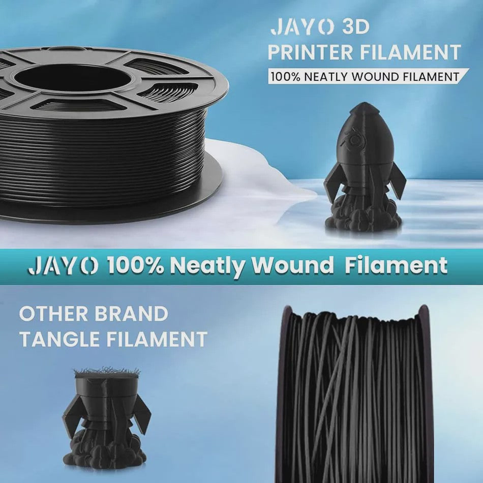 JAYO PETG 3D Printer Filament - 1.75mm Clear, 1.1kg, Hoge Taaiheid, Net Gewikkeld