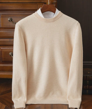 Heren Kasjmier Trui met Ronde Hals - Losse Pasvorm, Oversized - Herfst/Winter Collectie