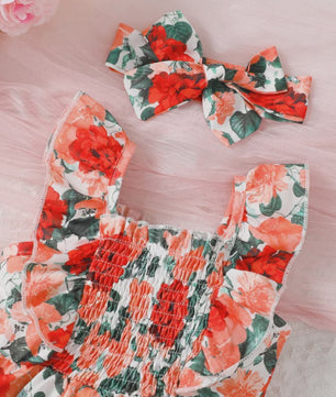 Zomerjurk met Hoofdband voor Baby Meisjes (0-2 Jaar) - Bloemendruk