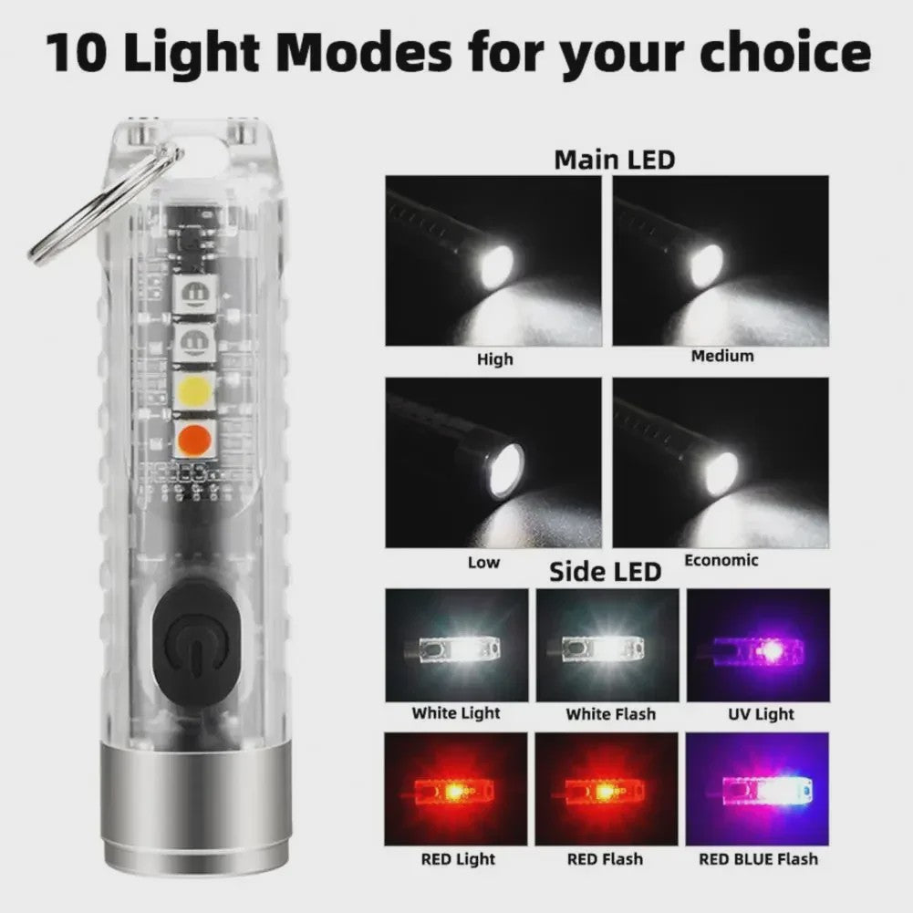Compacte Mini Zaklamp met Type-C Opladen, Magnetisch & Waterdicht