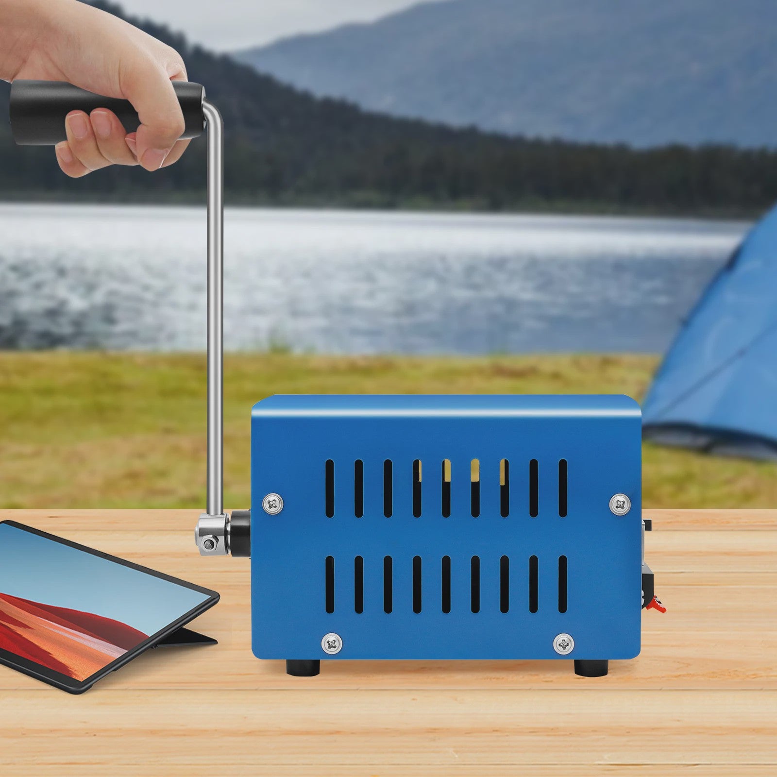 20W Hand Crank Noodstroom Generator - Draagbaar Opladen via USB voor Reizen & Camping