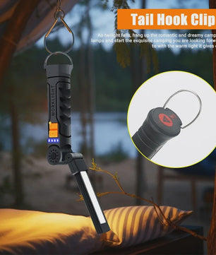 Oplaadbare COB LED Werklamp met Magneet & Haak - USB Camping Zaklamp