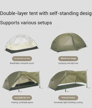 Naturehike Mongar PRO 2-Persoons Tent - Ultralicht & Waterdicht voor Trekking en Backpacking