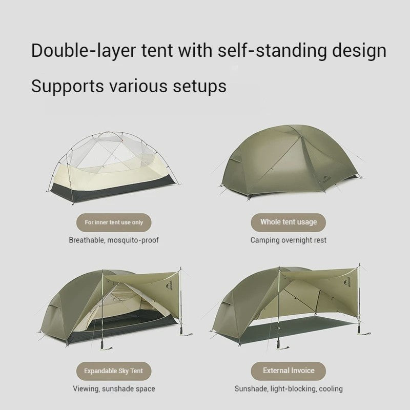 Naturehike Mongar PRO 2-Persoons Tent - Ultralicht & Waterdicht voor Trekking en Backpacking