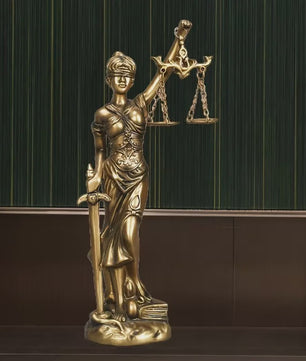 Retro Justitia Beeld - Gerechtigheidssymboliek voor Kantoor en Thuis