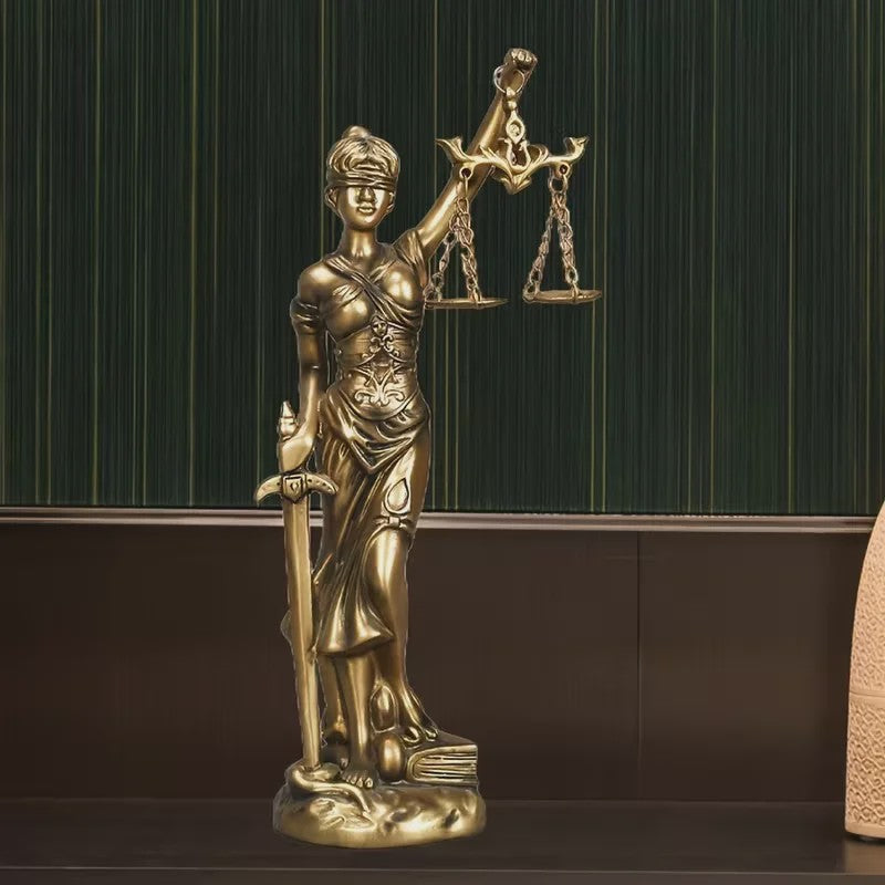 Retro Justitia Beeld - Gerechtigheidssymboliek voor Kantoor en Thuis