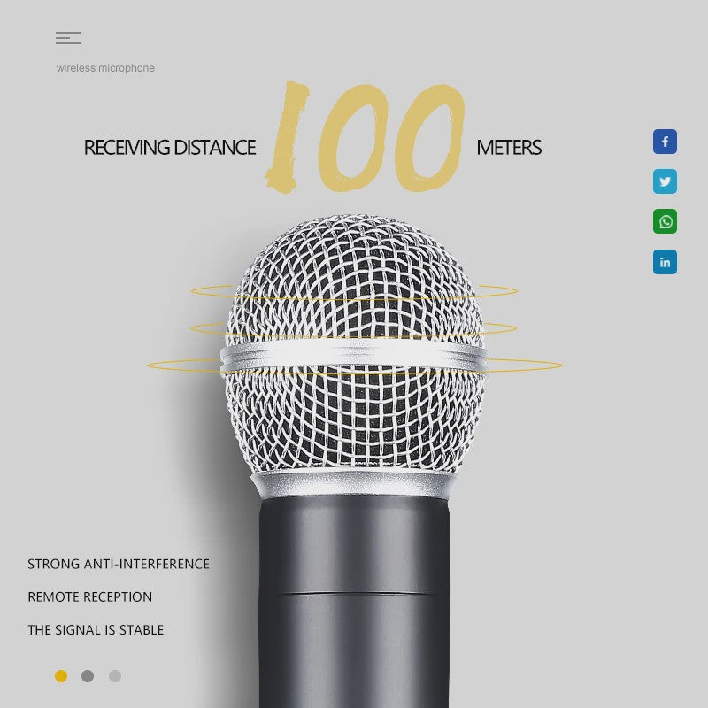 Draadloze Microfoon Set - UHF Dual Channel Handheld Microfoon voor Karaoke, Feest & Presentaties