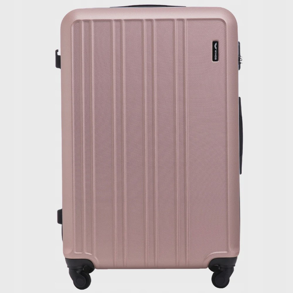 WINGS ABS Trolley Set van 3 (20", 24", 28") - Champagne & Navy Blauw - 360° Wielen