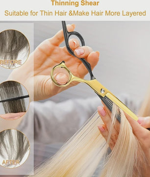 Professionele Haar Kappersschaar Set - Inclusief Effileerschaar & Accessoires