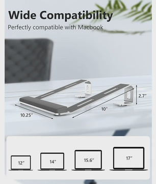 Ergonomische Laptopstandaard met Polssteun - Aluminium Verstelbare Laptopverhoger
