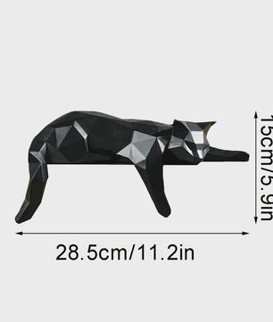 Geometrisch Kat Beeldje - Modern Woondecoratie Figuur voor Huis & Kantoor