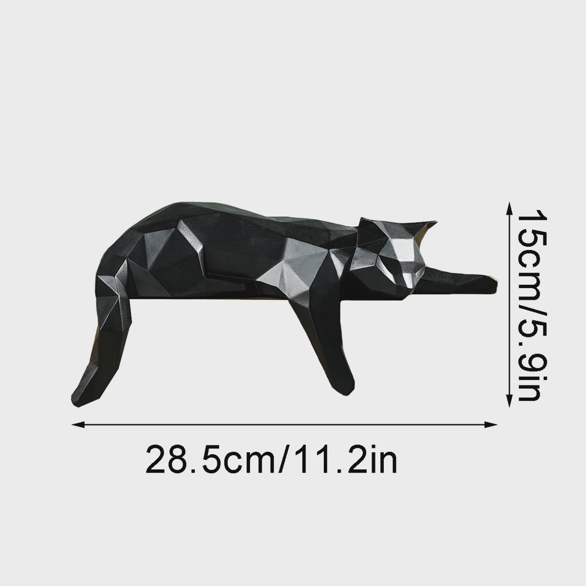 Geometrisch Kat Beeldje - Modern Woondecoratie Figuur voor Huis & Kantoor