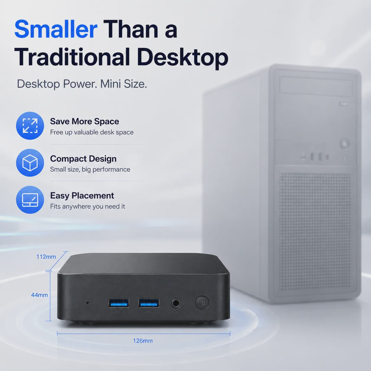 Krachtige Mini PC met Intel Core i9, 16GB RAM, 1TB SSD & Windows 11 - Compact Desktop voor Kantoor & Thuis