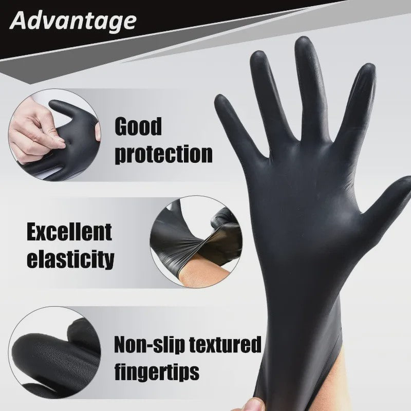 Zwarte Nitril Wegwerphandschoenen - Waterdicht & Latex Vrij - Per 10/20/50/100 Stuks