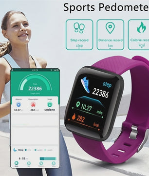 Smartwatch voor Heren & Dames: Fitness Tracker, Bericht Notificaties & Meer - Elektronisch Polshorloge