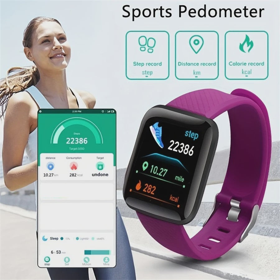 Smartwatch voor Heren & Dames: Fitness Tracker, Bericht Notificaties & Meer - Elektronisch Polshorloge