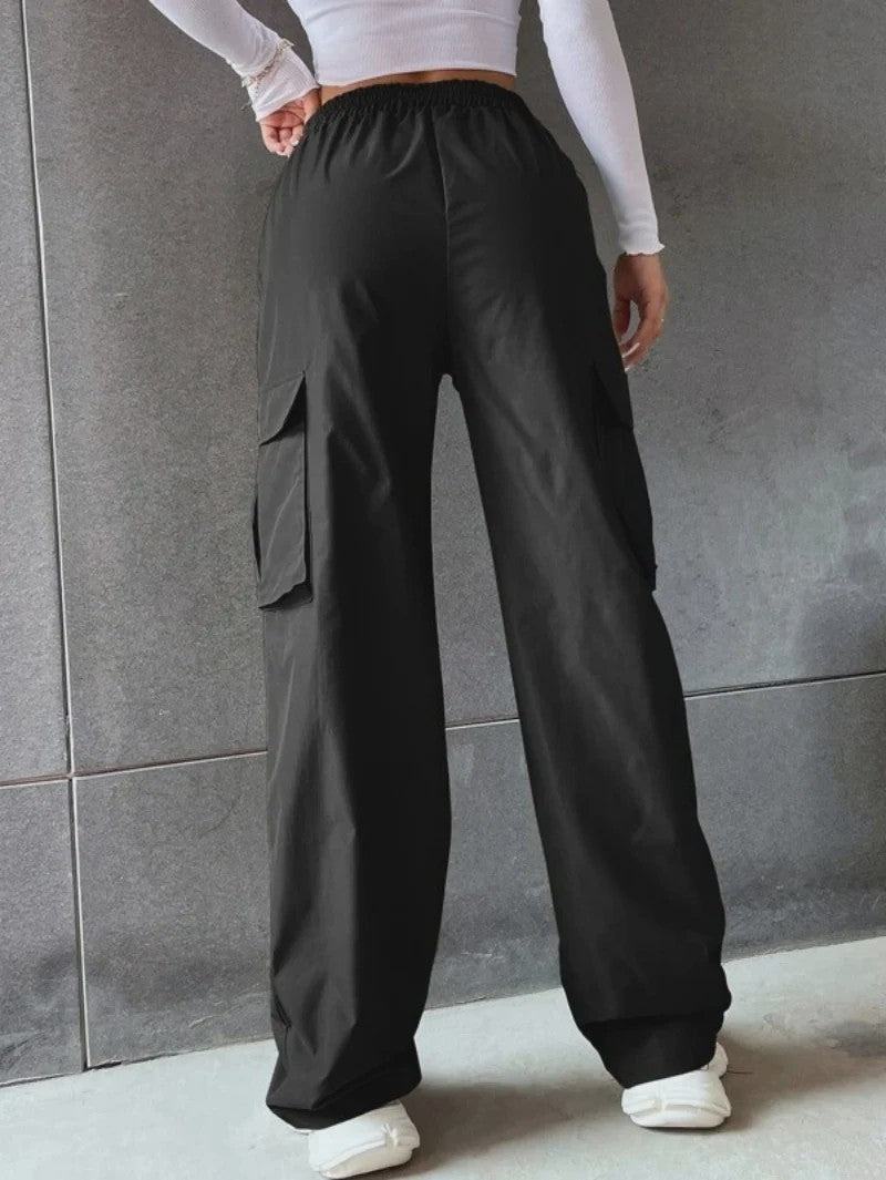 Y2K Cargo Broek Dames - Baggy Fit met Elastische Taille en Retro Stijl