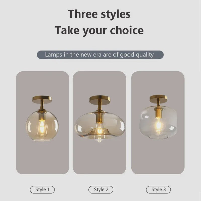 Moderne Glazen Plafondlamp met LED - Minimalistisch Design voor Hal, Slaapkamer, Balkon